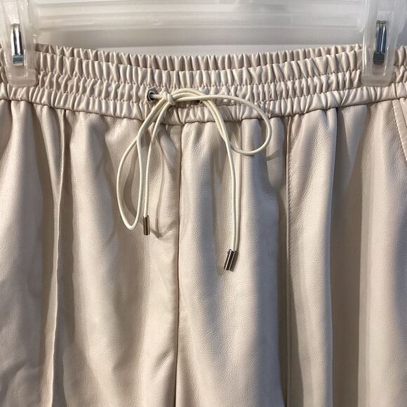 Jonathan Simkai Tay Vegan Leather Cropped Jogger In Ecru - Picture 8 of 16